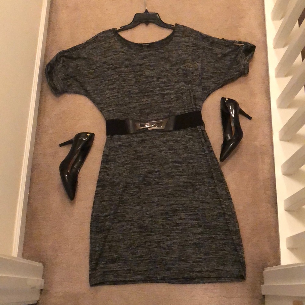 Forever 21 Black Gray Short Sleeve Dress